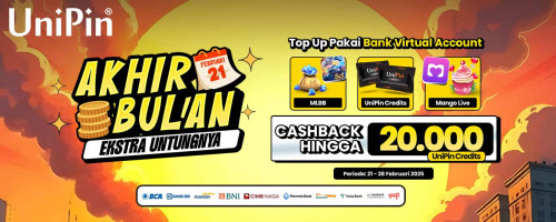 Top Up Game Pakai Bank VA Akhir Bulan Ekstra Untung Hingga 20 Ribu UniPin Credits